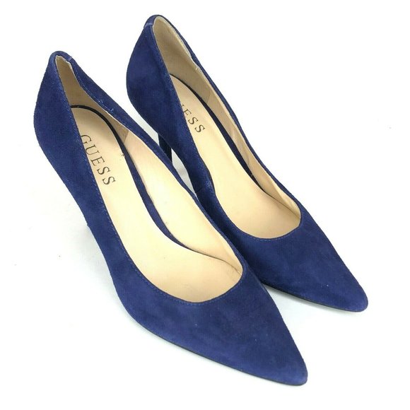 Guess Shoes - Guess Rolene2 Blue Suede Leather Pump Size 6M